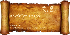 Kovács Erina névjegykártya